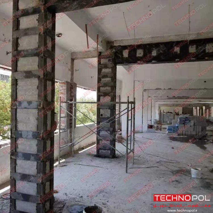 ستون بتنی تقویت شده با ژاکت فولادی