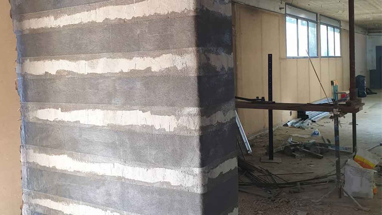 مقاوم سازی دیوار برشی ساختمان مسکونی با الیاف FRP